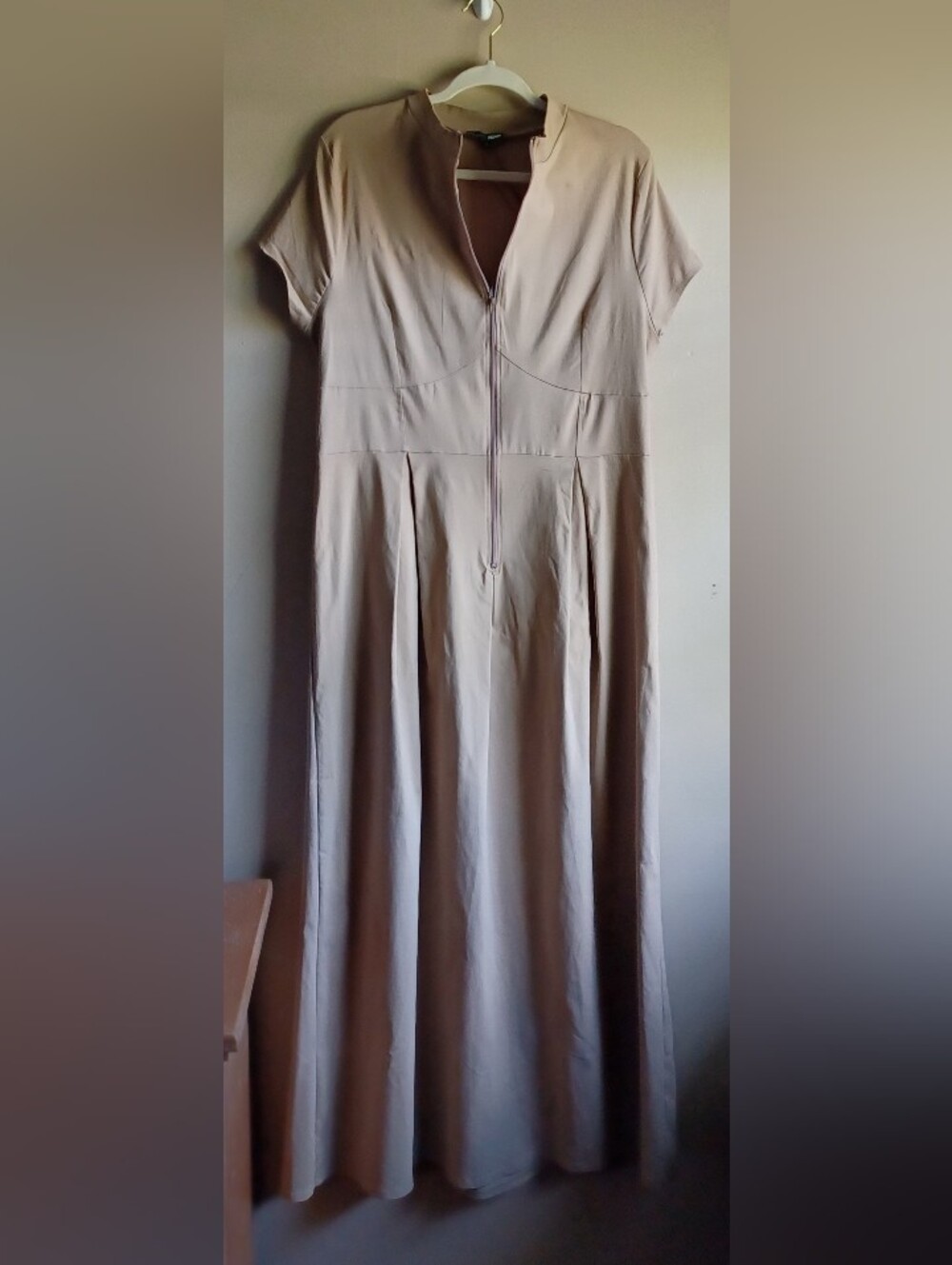 FASHION NOVA to Busy To Care Maxi Dress In Tan 3X